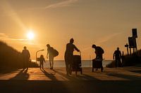 Silhouetten in der späten Sonne