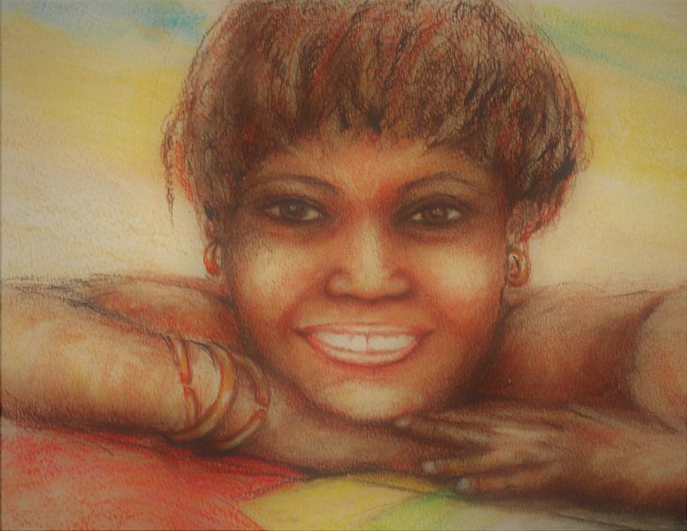 Lächelndes Mädchen. von Ineke de Rijk