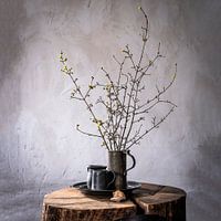 Oud Hollands stilleven op hout [vierkant]