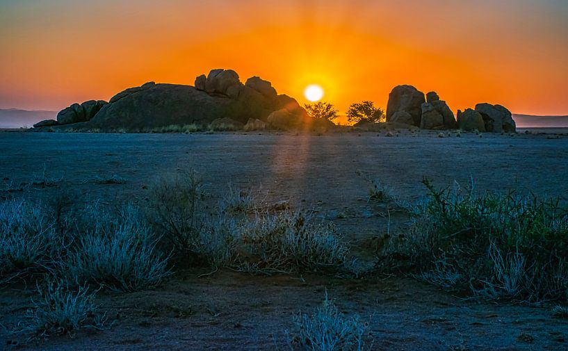 Coucher de soleil dans le désert du Namib, Namibie par Rietje Bulthuis