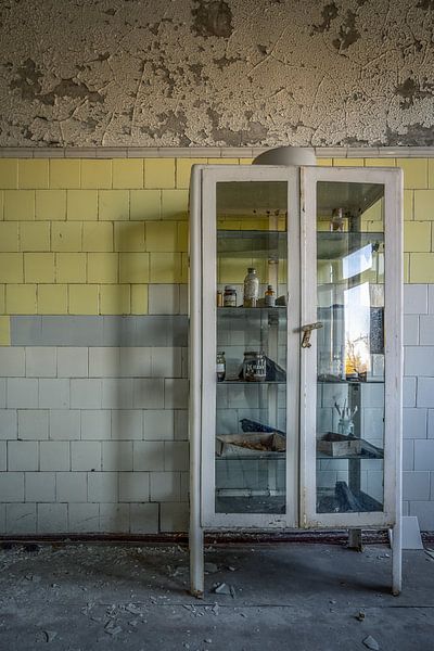 Apothecary in abandoned hospital МСЧ-126 in Pripjat by Karl Smits