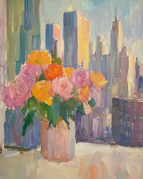 Blumen am Stadtfenster von Thea