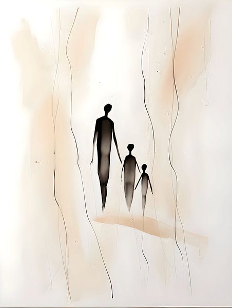 Elternteil mit zwei Kindern von Moody Mindscape