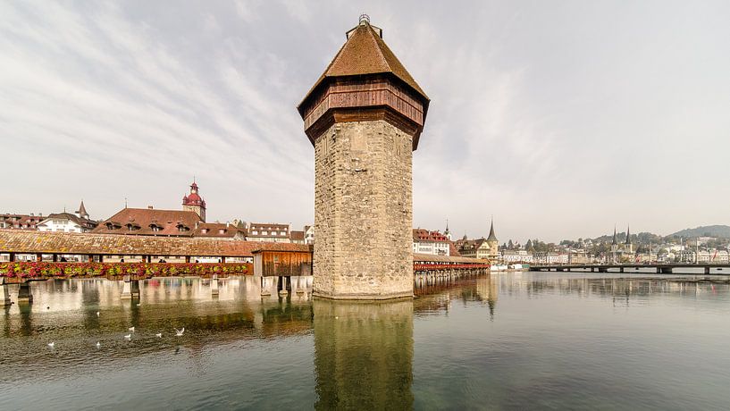 Water tower of the Chapel Bridge in Lucerne - color version by Tony Buijse