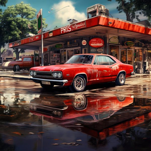 Oldtimer red ford capri 04 by Ellen Reografie