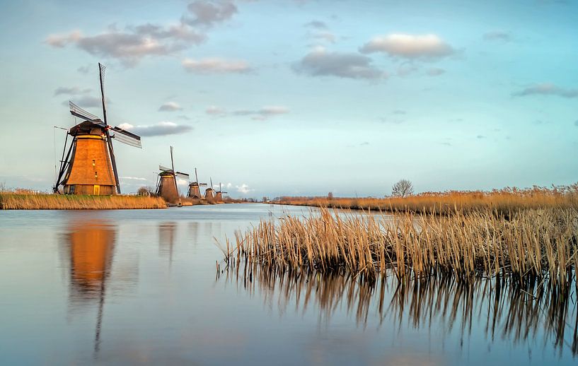 Last light Mills - Kinderdijk par Jan Koppelaar Fotografie