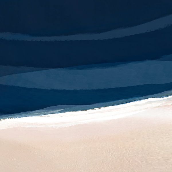 Minimal Strand Abstract 2 | Indigo en Tan van Menega Sabidussi
