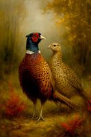 Pheasants in autumn