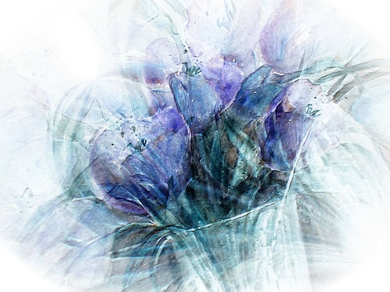 blue tulips  - abstract by Christine Nöhmeier
