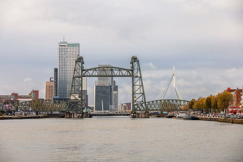 Drei Brücken, die Koningshavenbrug, Koningsbrug und Erasmusbrug in Rotterdam. von Janny Beimers