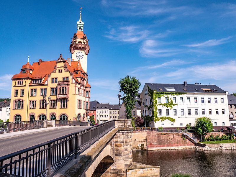 Vue de l'hôtel de ville de Waldheim en Saxe par Animaflora PicsStock