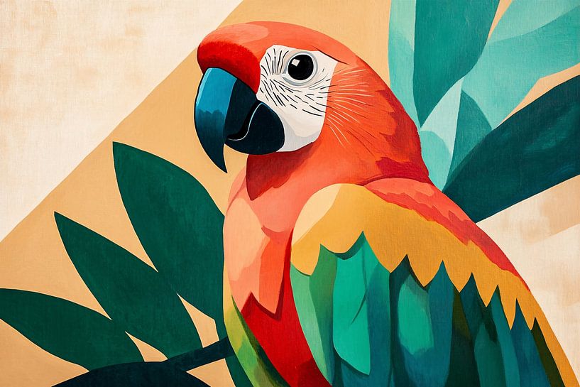 Bunte moderne Papageienkunst von Imperial Art House