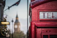 Engelse telefooncel met doorkijk naar de Big Ben