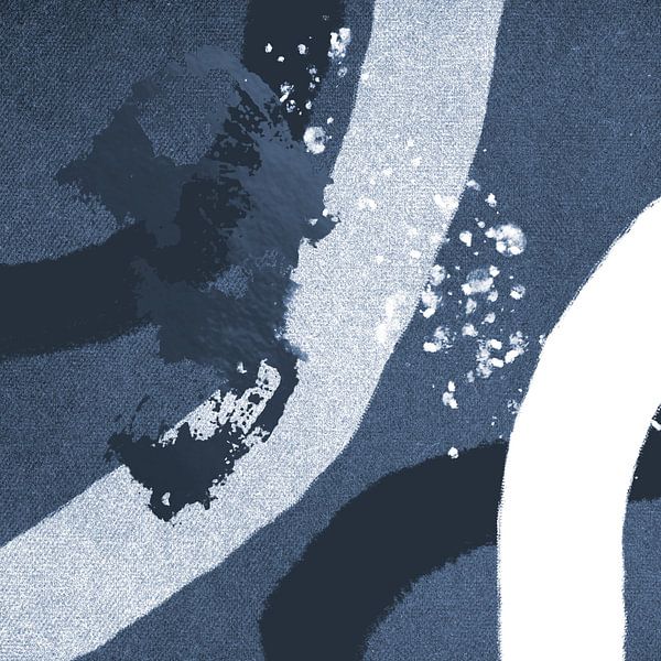 Abstrakte pastellfarbene Formen. Minimalistische Kunst in Blau, Schwarz, Weiß von Dina Dankers