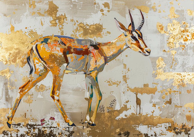 Peinture de l'antilope d'or par Caprices d'Art