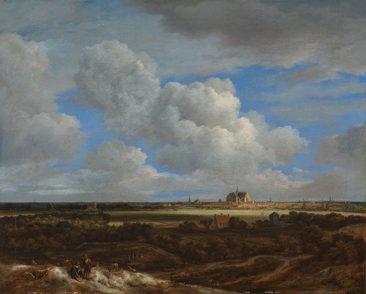 Panoramablick auf Haarlem, Jacob van Ruisdael von Meisterhafte Meister