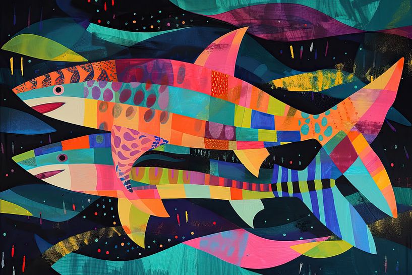 Neon Haai Kunst van Kunst Kriebels