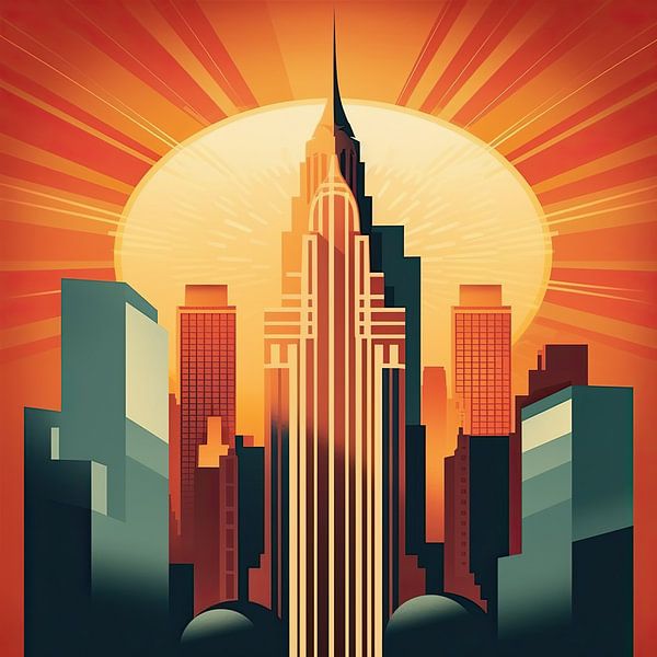 Art Deco New York Poster Print par Niklas Maximilian