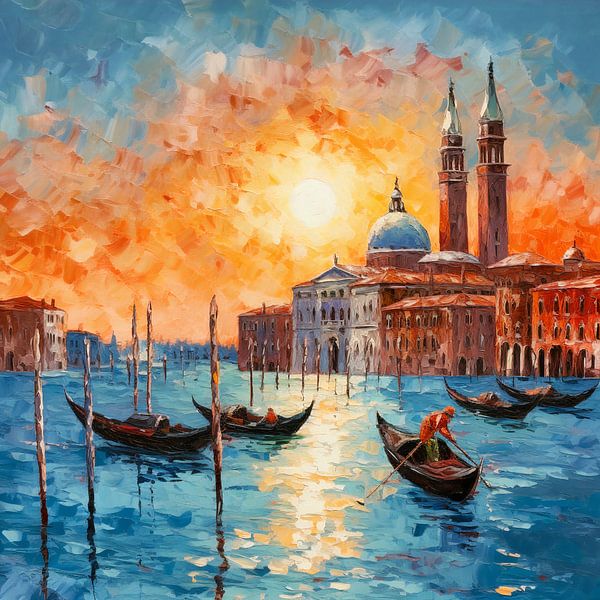 Gondolas in Venice by ARTemberaubend