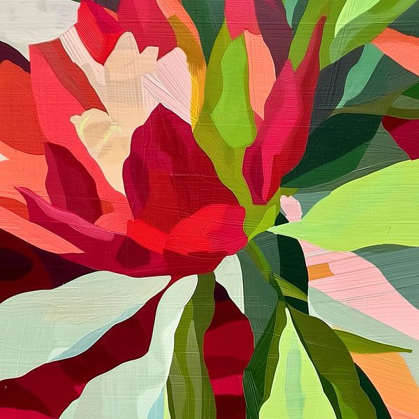 Fiery Flowers: Colours in Abstract Shapes by Color Square