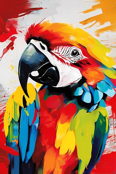Bunte abstrakte Papageienkunst von Art & Soul Creations