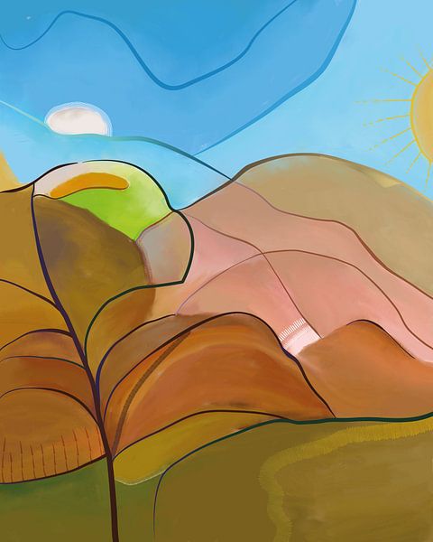 Abstrakte Landschaft im Herbst von Tanja Udelhofen