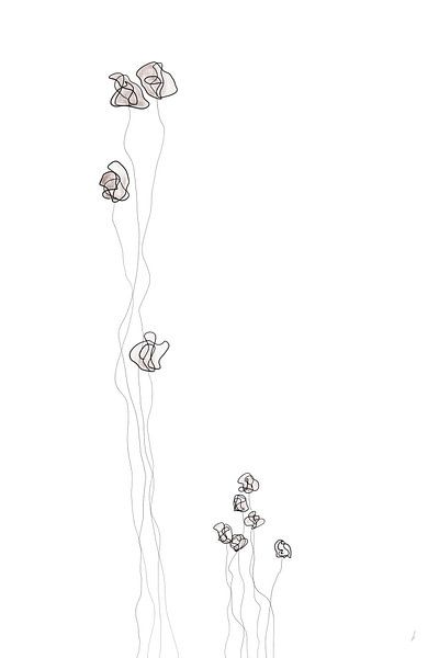 Digitale Strichzeichnung Blommekes auf der Wiese von AnkieArt