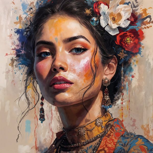 A beautiful oil painting of a beautiful woman by Ljupka Kareska