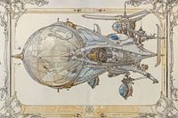 Futuristic Zeppelin - Elegant Drawing