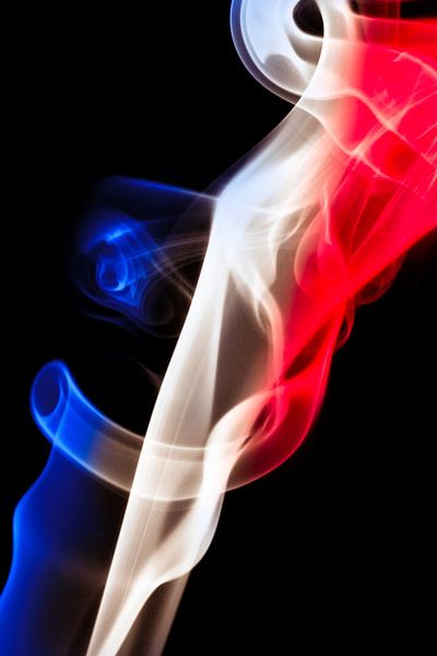 French flag with smoke motif, Tricolore. by Gert Hilbink