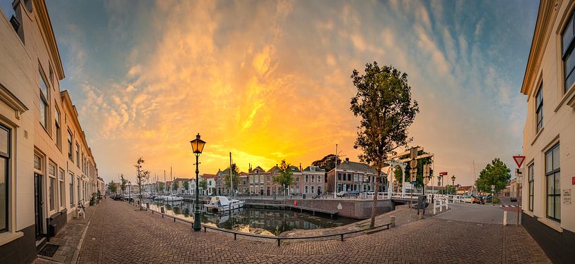 Sunset harbour in Goes - Panoramic photo by Patrick Fotografeert