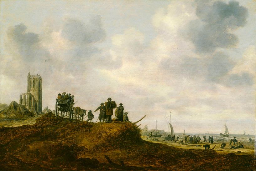 Die alte Kirche in Egmond aan Zee, Jan van Goyen von Meisterhafte Meister