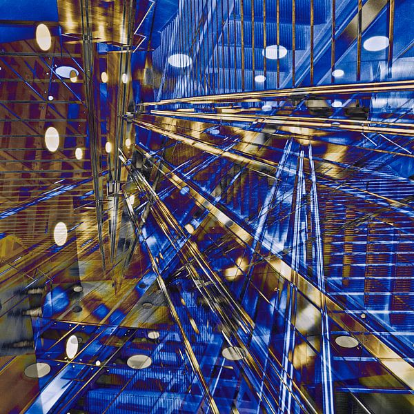 Graphic, blue lines in Berlin by Silva Wischeropp