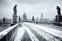 Charles Bridge in Prague in winter