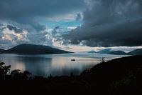 Crépuscule sur l'île grecque de Céphalonie.