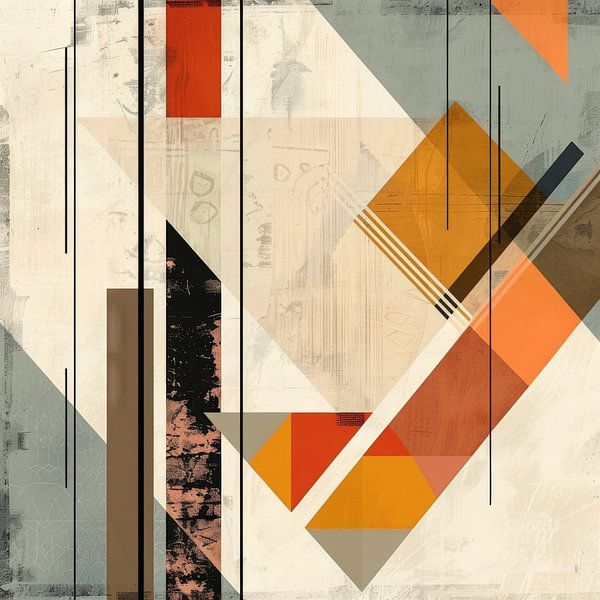 Structured geometry - Modern abstraction in warm tones by Poster Art Shop