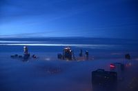 Rotterdam at Dawn in the fog.