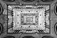 Abstraktion des Rathauses von Siena mit Drosteffekt