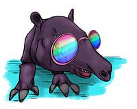 Tapir mit Regenbogenbrille