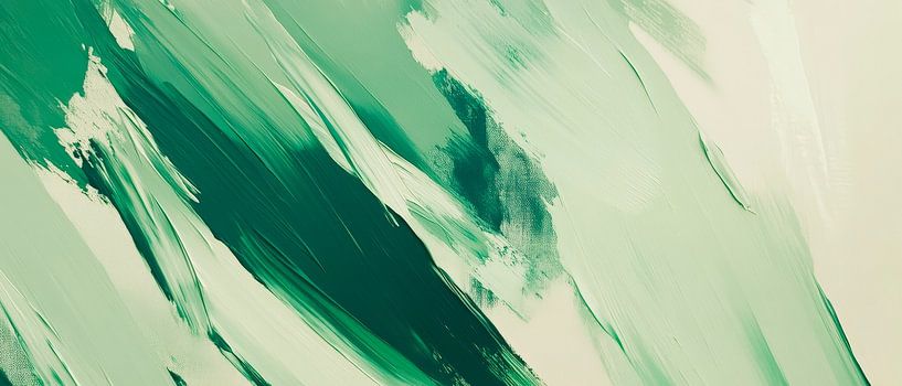 Green abstraction - Soft brushstrokes by Poster Art Shop