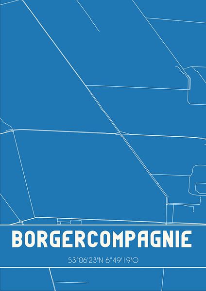 Blaupause | Karte | Borgercompagnie (Groningen) von Ortsdrucke