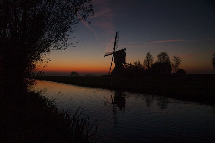 Windmühle von Kockengen bei Sonnenuntergang von Jeroen Stel