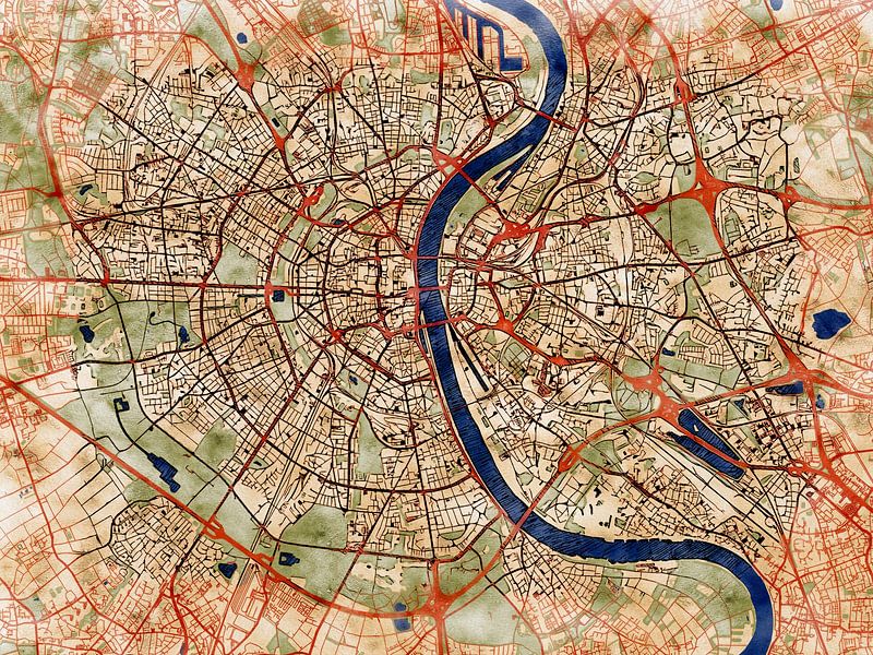 Carte de Köln avec le style 'Serene Summer' par Maporia