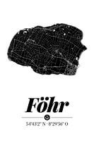 Föhr | Minimalist Island Map Design | Black & White