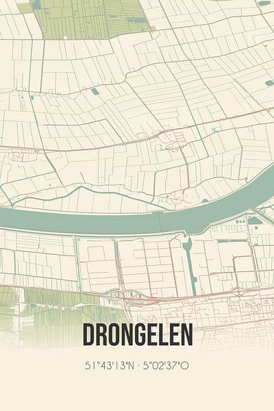 Carte ancienne de Drongelen (Brabant du Nord) par Affiches de lieux