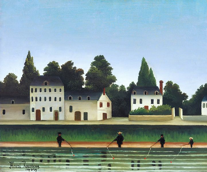 Landscape and four fishermen, Henri Rousseau by Atelier Liesjes