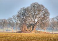 A stone barn on a hill