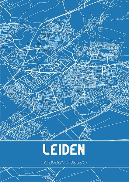 Blueprint | Map | Leiden (South Holland) by Prints of Place