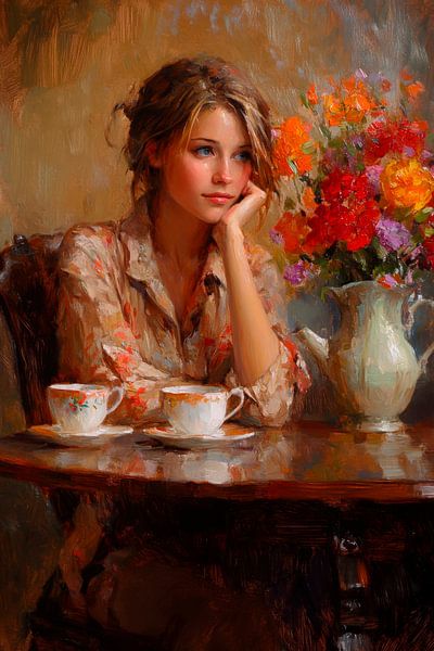 Kaffee und Blumen von Poster Art Shop