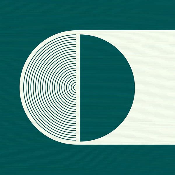 Lune rétro Teal par Mad Dog Art